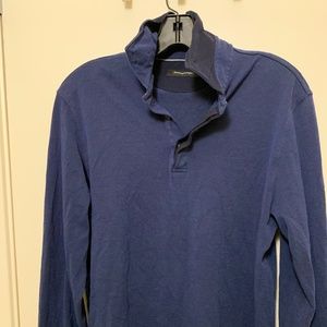 Ermenegildo Zegna NAVY LONG SLEEVE POLO SHIRT